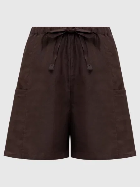 Шорти QUEBEC з льону та шовку Max Mara коричневі