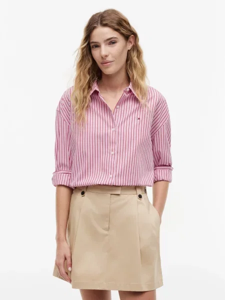 TOMMY HILFIGER Bluza mornarska / roza / magenta bela