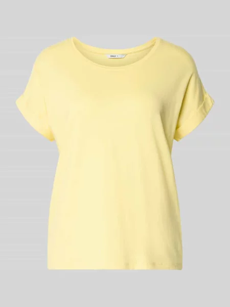 T-shirt o kroju regular fit z mieszanki model „MOSTER” Only żółta