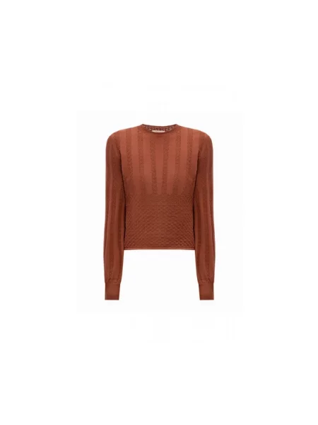 Sweter Twinset brązowy