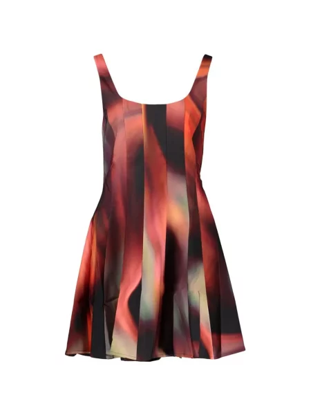 Rochie mini Desigual fără mâneci cu imagine cu imprimeu abstract roșu