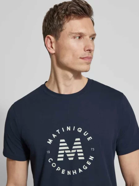 T-shirt z nadrukiem z logo model Jeramy' Matinique granatowa
