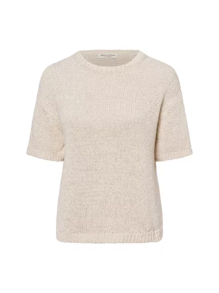 Marc O'Polo sweter z dzianiny z krótkim rękawem Kobiety jednolity S beżowy
