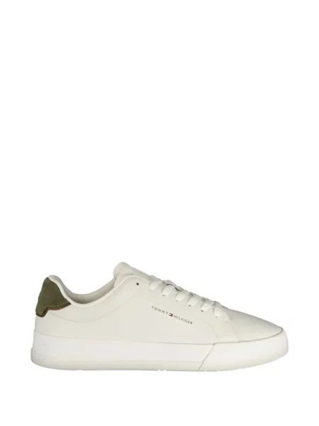 Sneakerși Tommy Hilfiger cu șireturi din piele alb