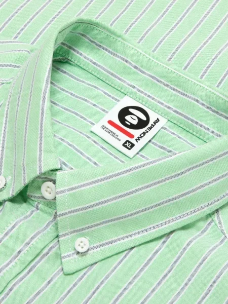 Cămașă Aape By A Bathing Ape cu broderie cu dungi verde