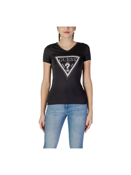 T-shirt z nadrukiem z logo model ‘PYTHON’ Guess czarna