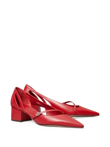 Pantofi cu toc Tory Burch cu cataramă roșu