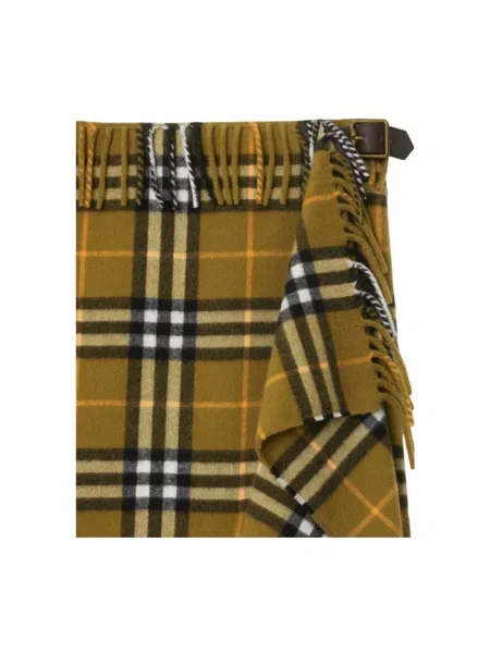 Spódnica mini Burberry z frędzli z kaszmiru asymetryczna żółta