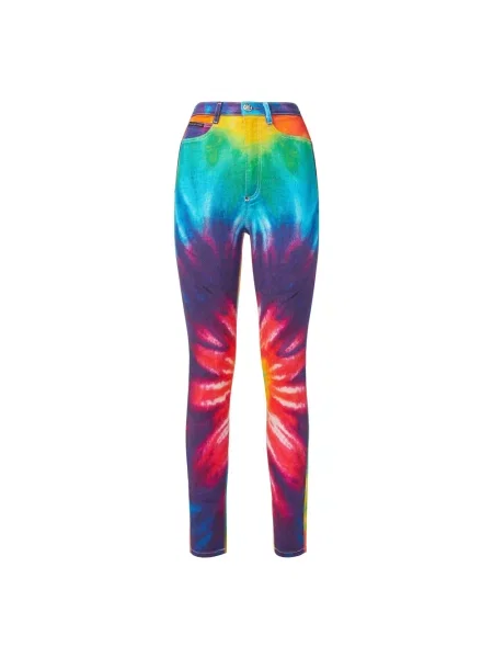 Tie dye wielobarwność jeansy Philipp Plein z wysoką talią