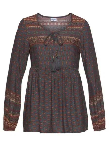 BUFFALO Tunika indigo / rjava zelena