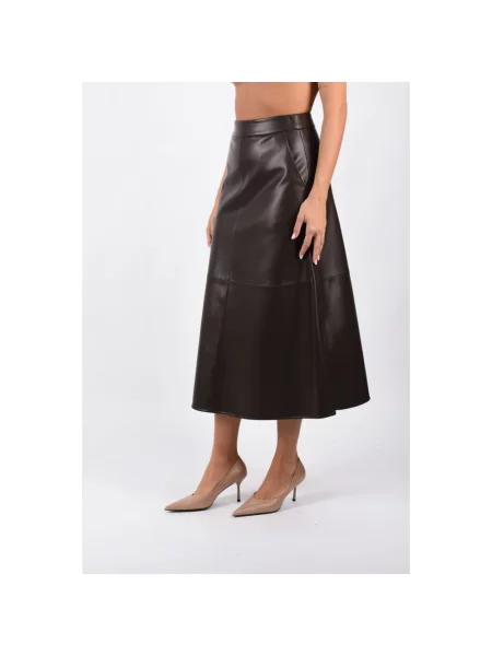 Spódnica midi Max Mara w kształcie litery A brązowa