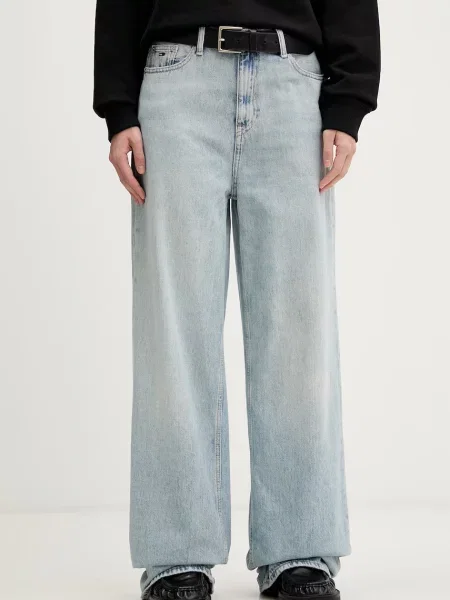 Tommy Jeans blugi wide leg pentru femei albastru