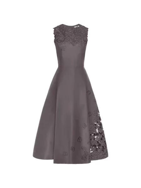 Rochie Oscar De La Renta cu model floral gri