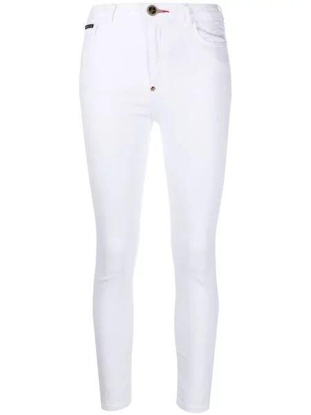 Skinny jeansy skinny Philipp Plein białe