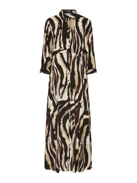 YAS Rochie YASSAVANNA crem / kitt / maro caramel / negru alb