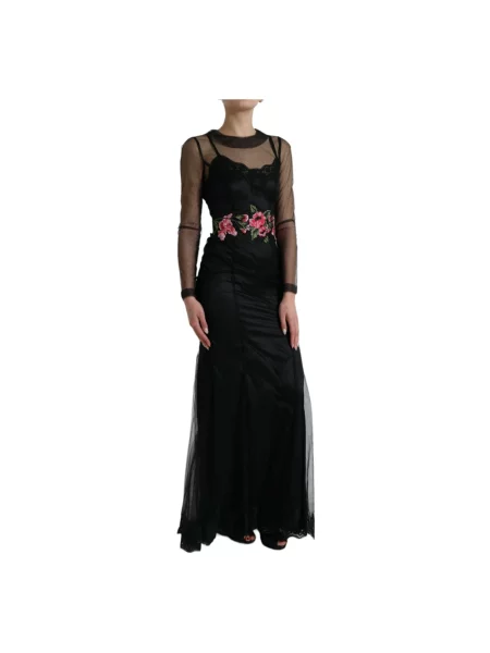 Sukienka Dolce And Gabbana z siateczki czarna