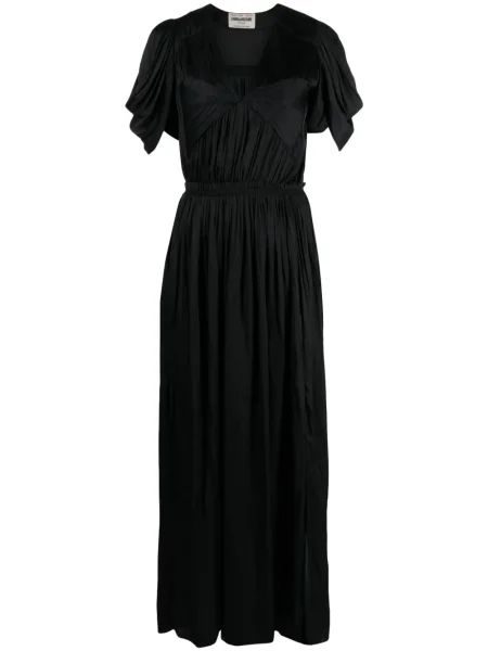 Rochie Zadig&voltaire cu funde din satin de costum negru