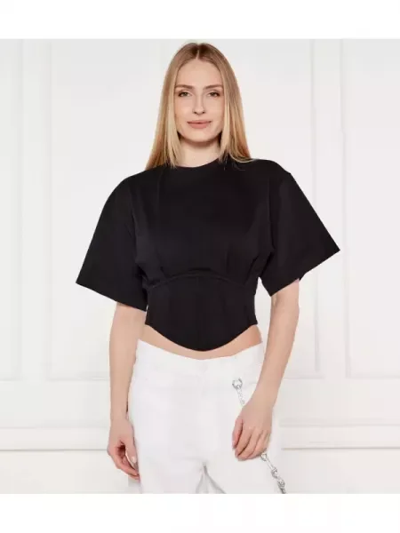 Pinko Blúz Ti Sento | Cropped Fit fekete