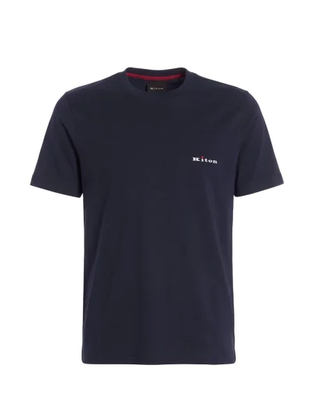 Tricou Kiton cu broderie albastru