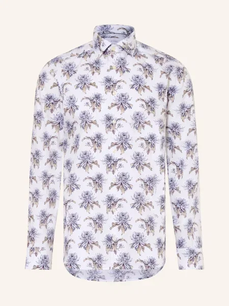 Eton Košile Slim Fit / černošedá / tmavě modrá bílá