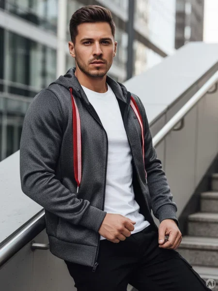 Bluza z kapturem ciemnoszara Dstreet