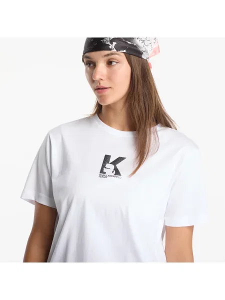 Тениска Karl Lagerfeld Jeans с автограф бяло