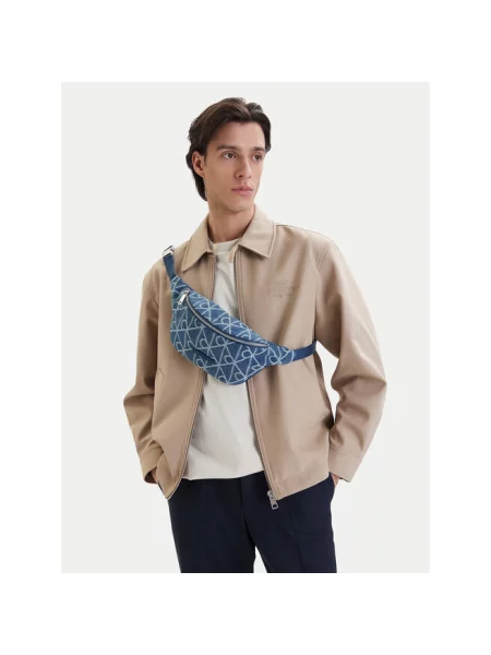 Calvin Klein Nerka Emblem Aop Denim Waistbag niebieski