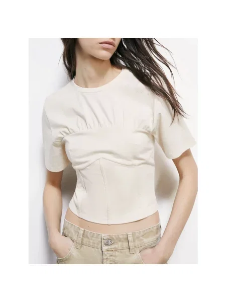 Patrizia Pepe Bluzki i koszule Kobieta XS top typu bustier beżowy