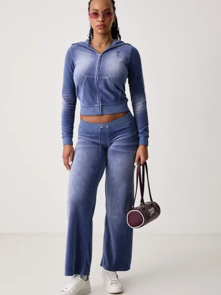 Juicy Couture спортивні штани з бавовною WASHED OG STRAIGHT