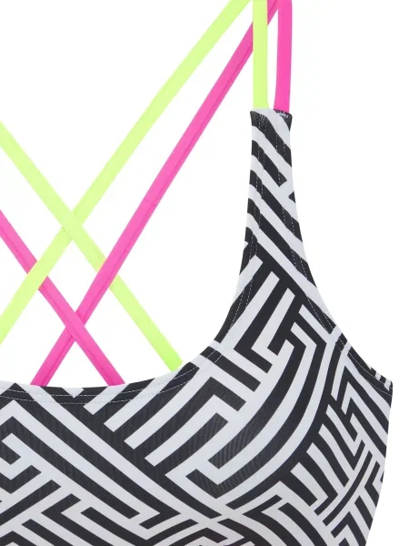 BUFFALO Bikini zgornji del limeta / roza / črna / off-bela bela