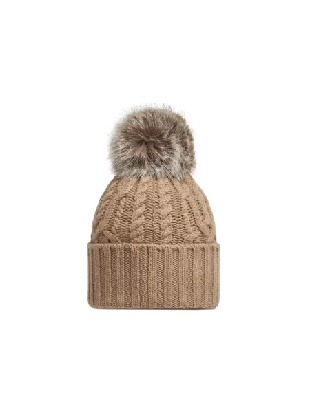 Czapka Moncler wełniana brązowa