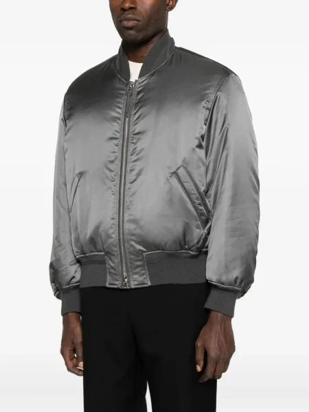 Geacă bomber Tom Ford din satin gri