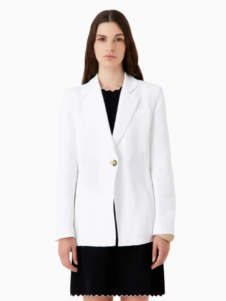 Emporio Armani Блейзер Льон/віскоза білий