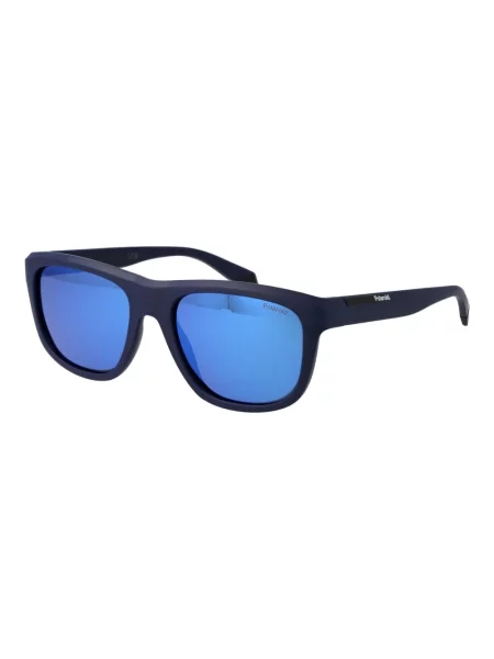 Okulary przeciwsłoneczne Polaroid PLD matte blue/blue mirror polarized niebieskie