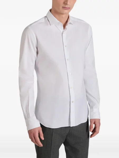 Cămașă Glanshirt din țesătură twill alb