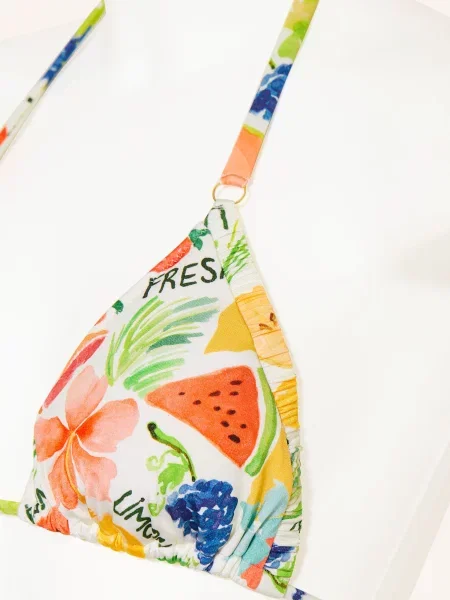 Watercult Trojúhelníkové Bikiny Fruitbowl žlutá / tyrkysová bílá