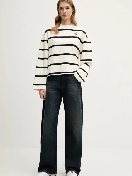 Froté sveter Tommy Hilfiger béžová