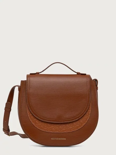 Scotch & Soda torebka crossbody z imitacji skóry brązowa