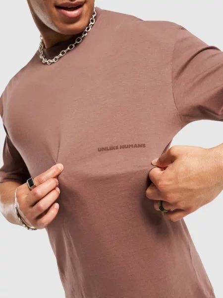 Unlike Humans T-Shirt Ridge brązowa