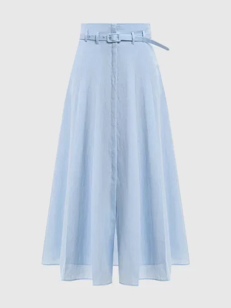 Спідниця міді Dugald з льону Gabriela Hearst блакитна