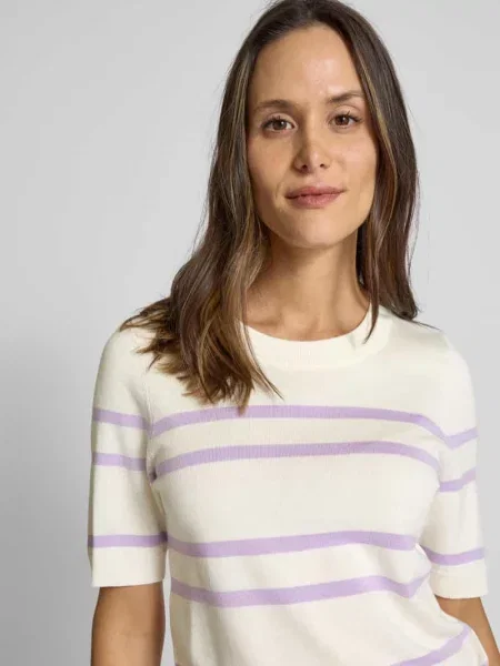 Sweter z dzianiny z okrągłym dekoltem model ‘Carla’ Mbym