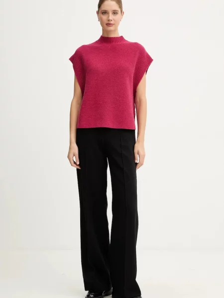 Шерстяной свитер United Colors Of Benetton розовый