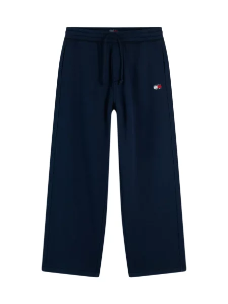 Pantaloni Tommy Hilfiger alergare cu autograf cu cordon albastru