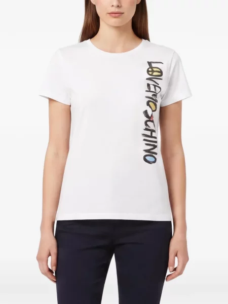 Тениска Love Moschino от джърси бяло