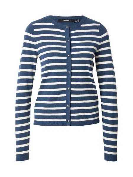 VERO MODA Geacă tricotată VMHAPPY bleumarin alb