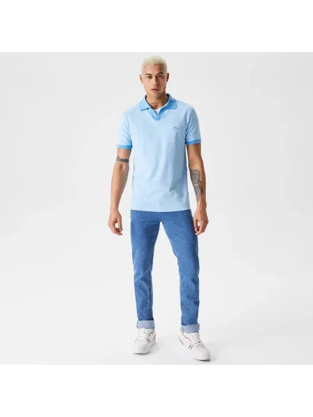 Классическое поло Lacoste голубое
