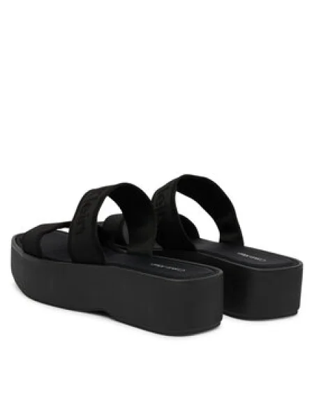 Šľapky Calvin Klein Flatform Sndl Webbing čierna