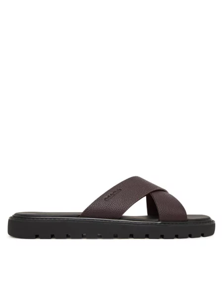 Calvin Klein Natikači Sq Molded Sandal Xcross Lth rjava
