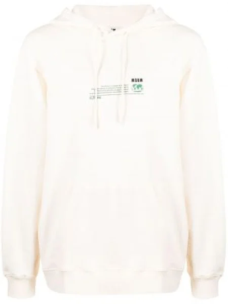 Mikina s kapucí Msgm s potiskem zelená