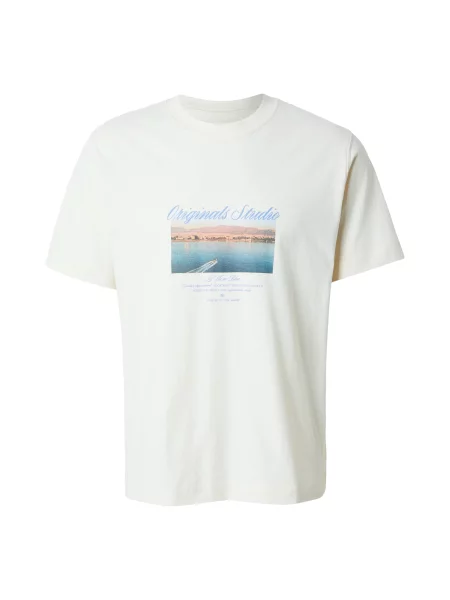 JACK & JONES Tricou JORNORREBRO nisipiu / azur / maro deschis alb
